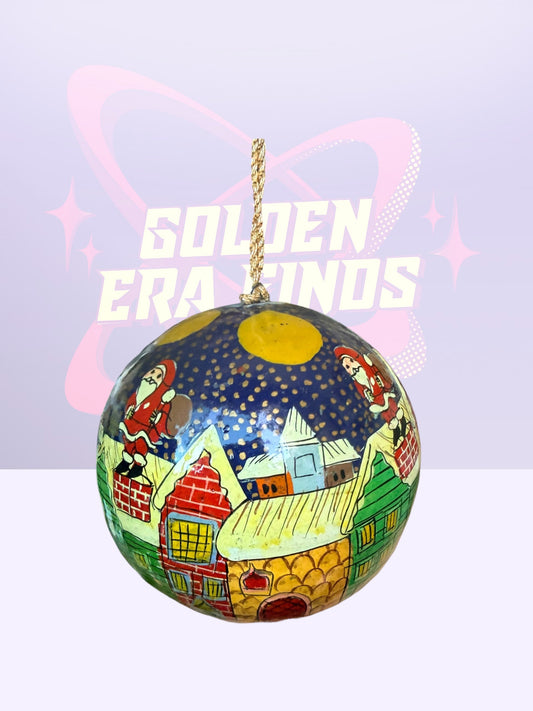 3- blooming dales hand-painted, paper mache ornament (70’s)