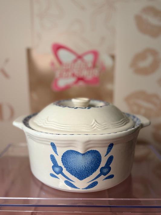 Corelle "Blue Hearts" stoneware casserole dish (80’s)