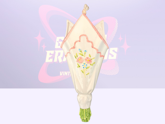 White & Pink ceramic wall pocket (50-60’s)
