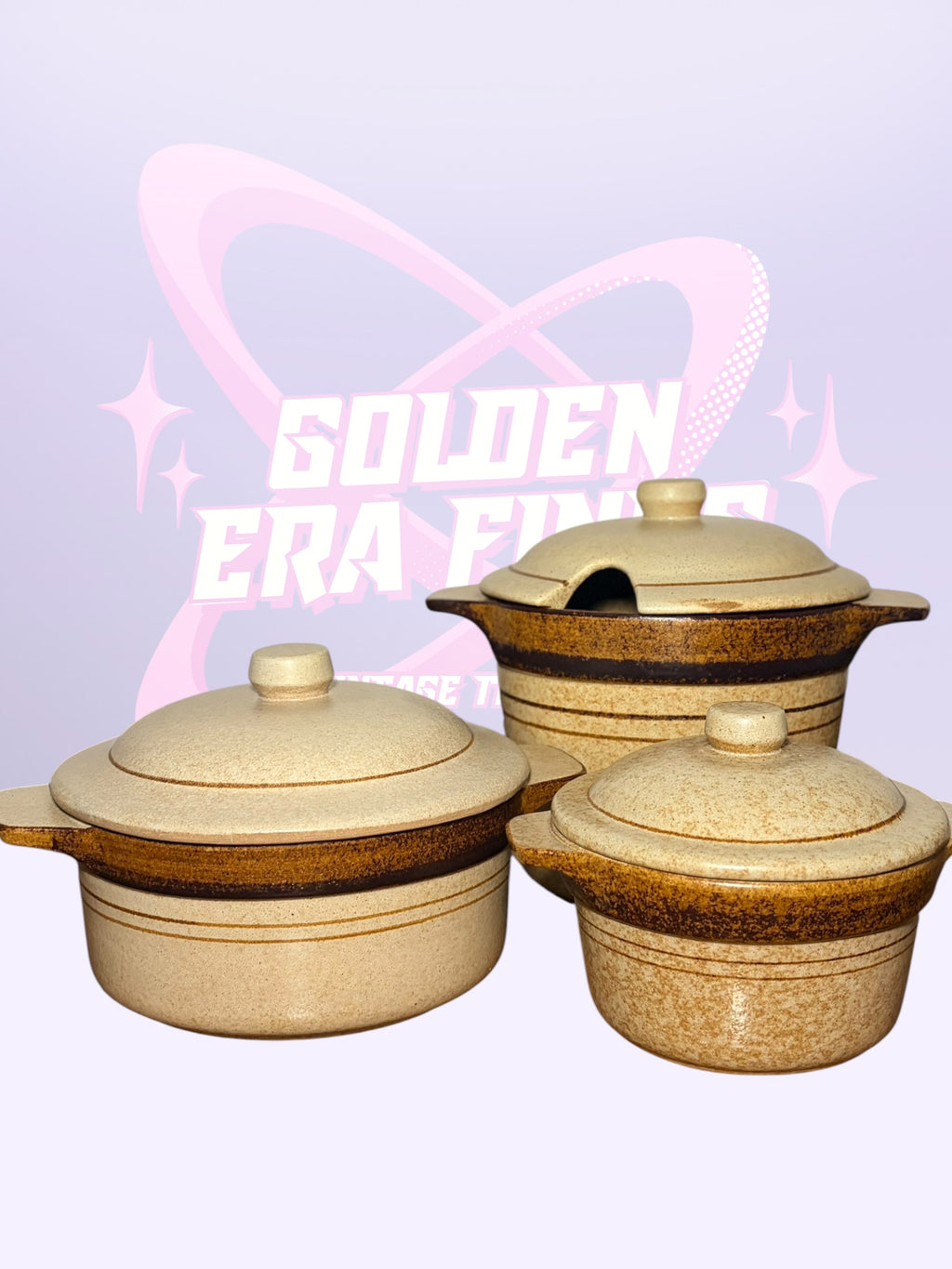 Pottery Craft Stoneware covered casserole dishes (70-80’s)