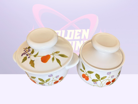 Noritake Progression China covered bowls "Berries 'n Such" (70’s)