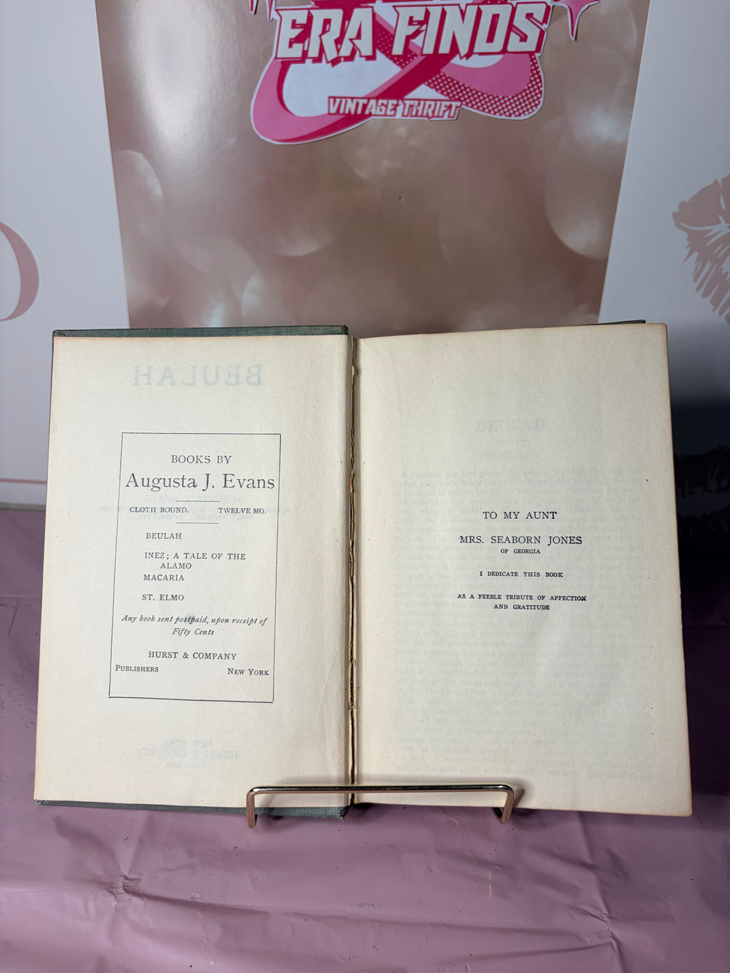 Antique 1900s Beulah by Augusta Jane Evans - Hurst Companion Series Christy Portrait