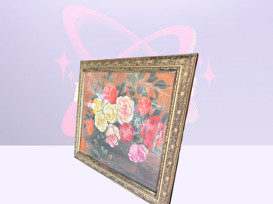Vintage floral still life painting