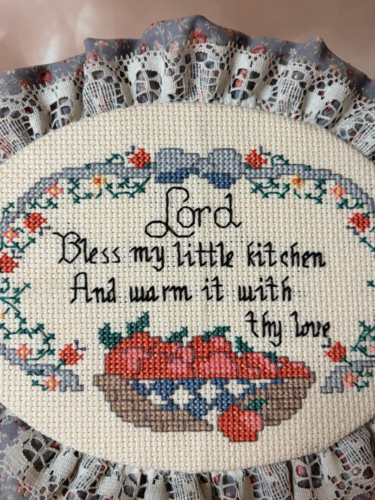 1980’s cross-stitch cottagecore decor