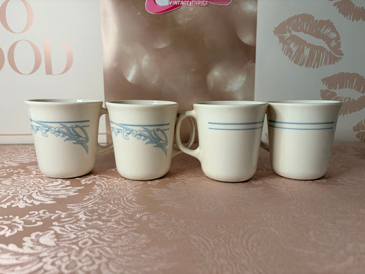 4- Corelle Blue Lily coffee mug made by Corning (80’s)