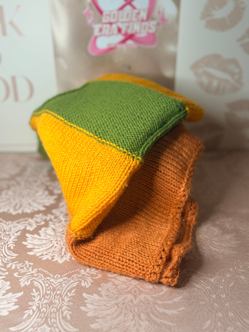 Handmade knit throw blanket