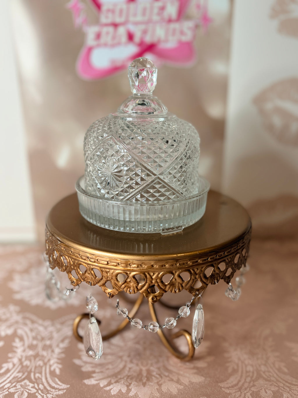 Avon crystal covered butter or cheese dish