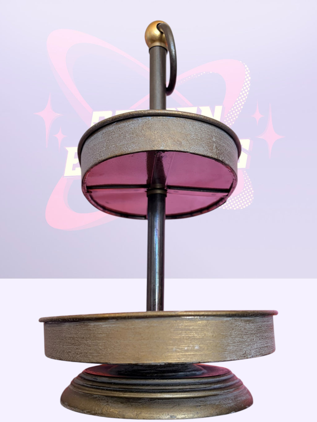 Creative CoOp Oval Metal 2Tier Tray Zinc