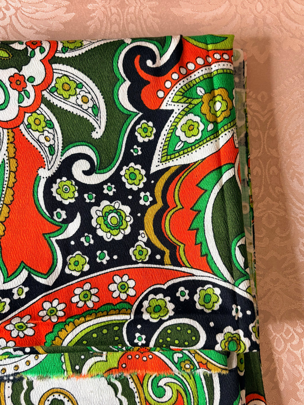 2 yards- psychedelic polyester blend fabric
