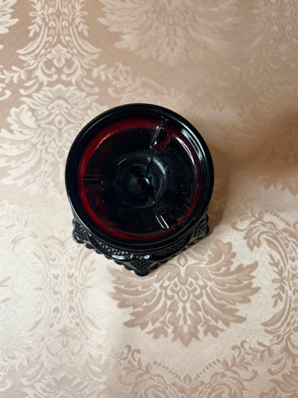 Avon- “Cape Cod Collection” Ruby red glass hurricane lamp