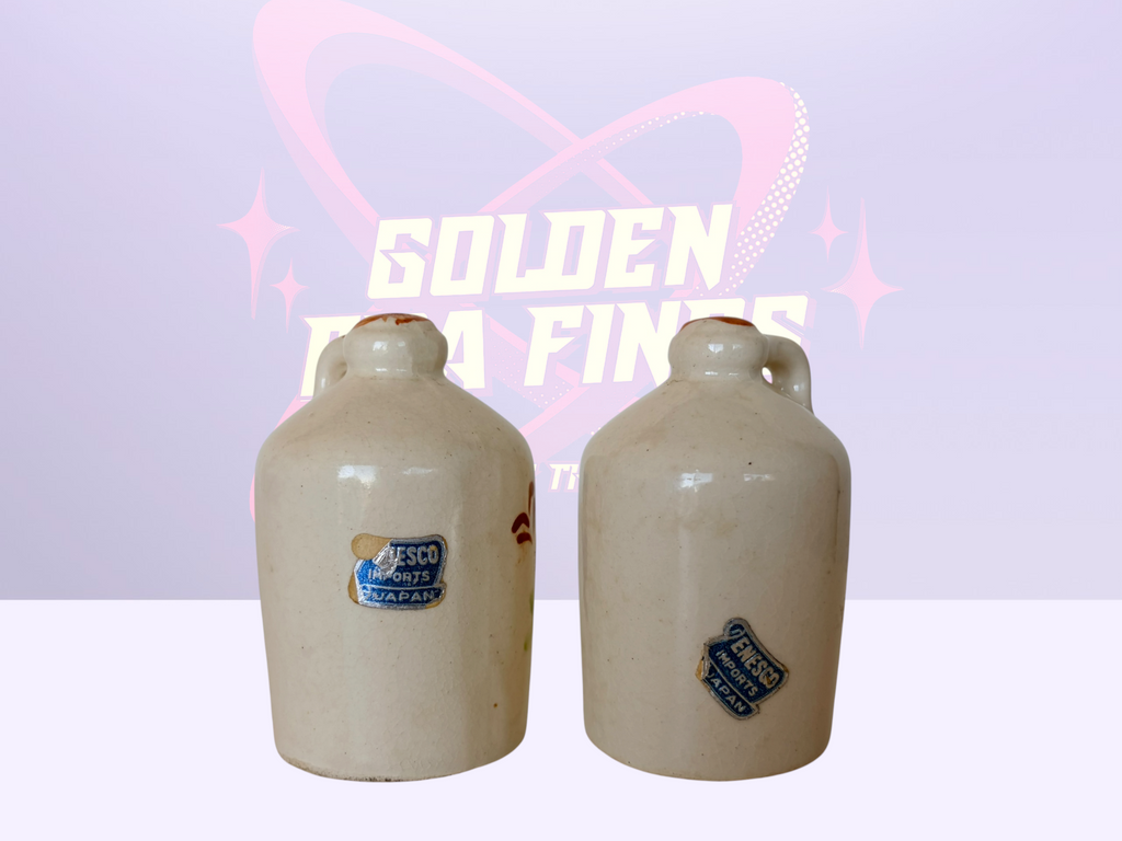 Hand-painted ceramic moonshine jug S&P shakers (1950’s)