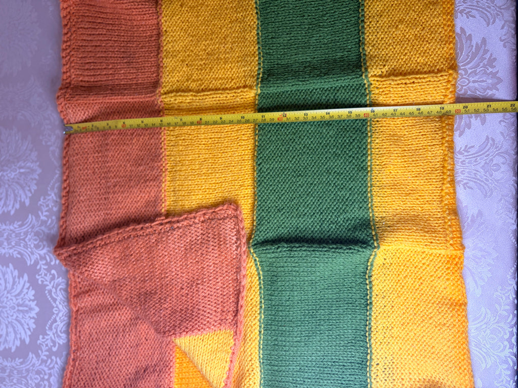 Handmade knit throw blanket