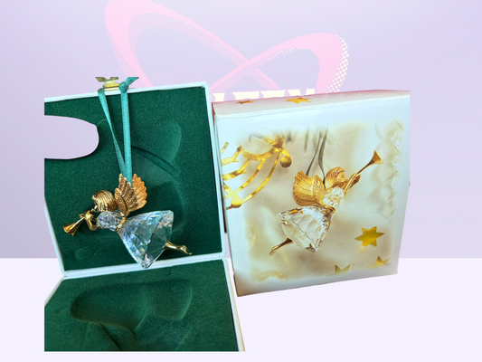 Swarovski Christmas angel ornament w/ box & certificate (1997)