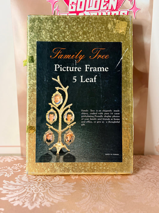 14-carat gold-plated 5-leaf family tree picture frame (90’s)