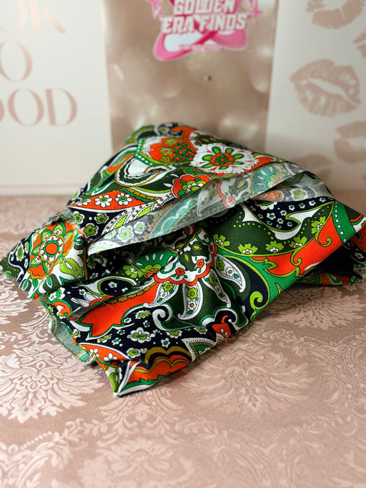 2 yards- psychedelic polyester blend fabric