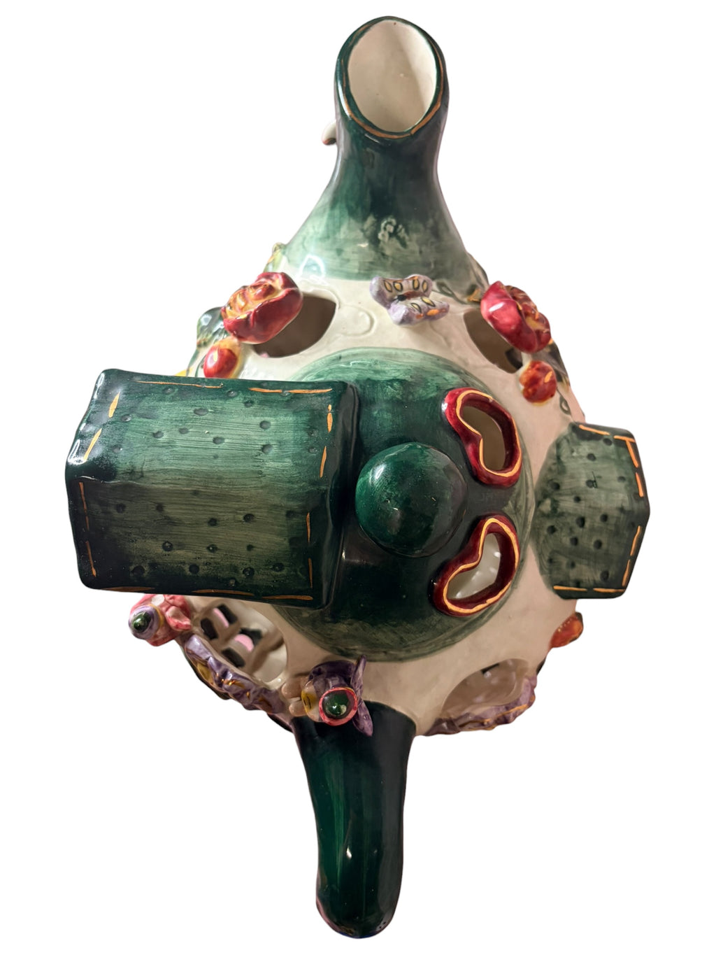 "Tea Room" fairy cottage teapot votive candle holder produced by Kimberly Designs (y2k)