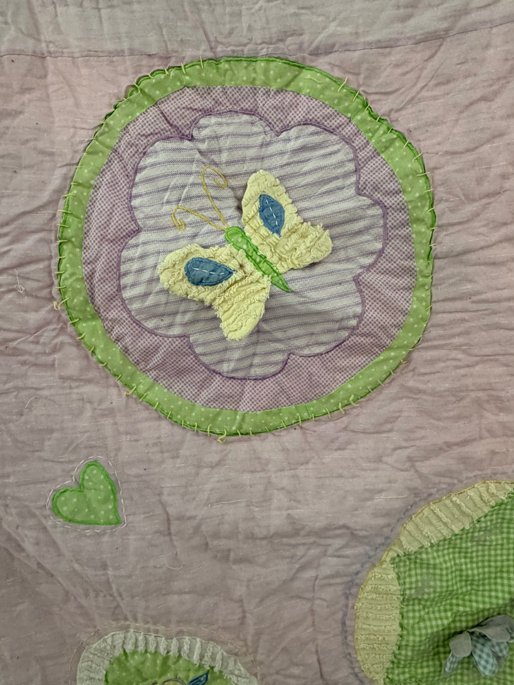Pottery Barn Kids Secret Garden Patchwork Twin Quilt Pastel Floral Lavender (2000’s)