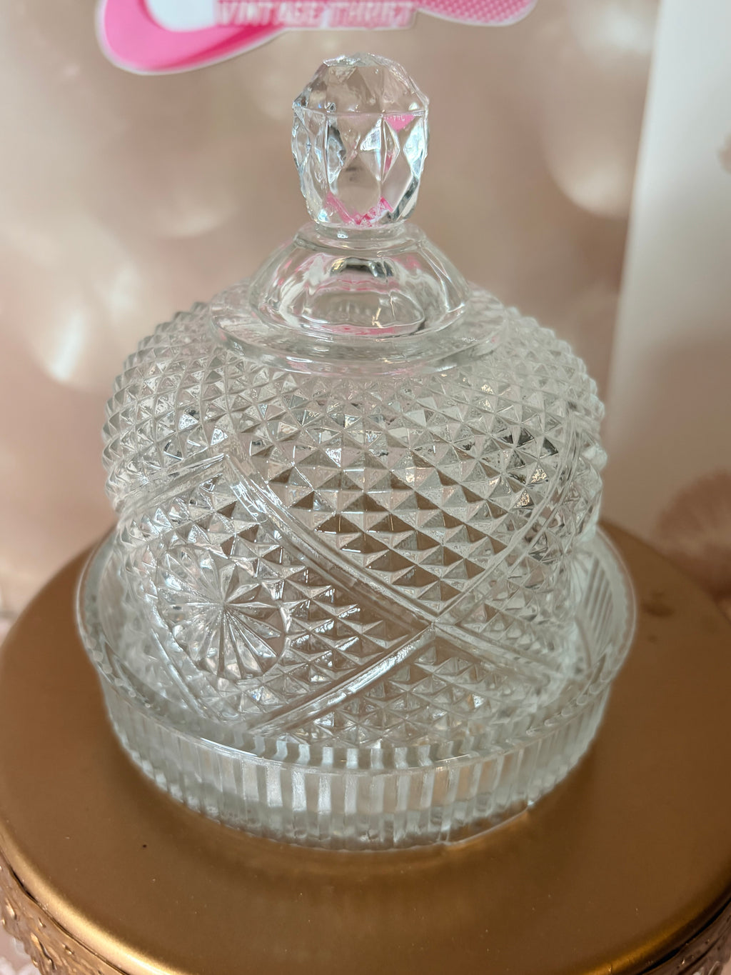 Avon crystal covered butter or cheese dish