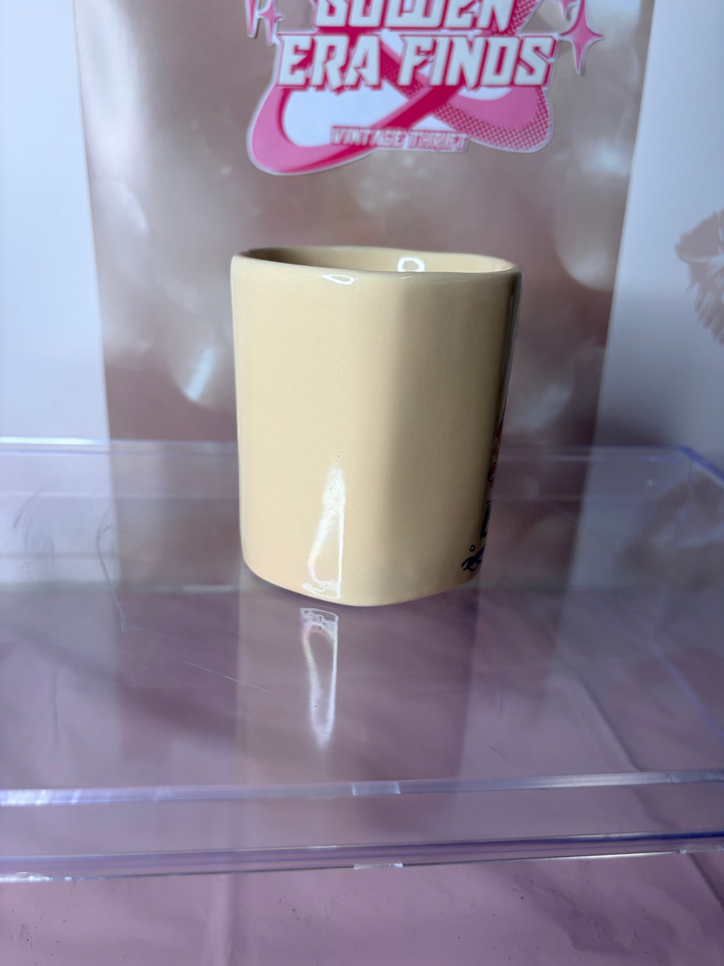 Taylor & Ng Hand Painted Blue Flower Mug Signed Win Ng (80’s)