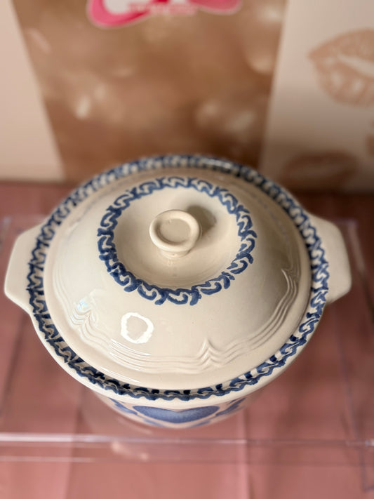 Corelle "Blue Hearts" stoneware casserole dish (80’s)