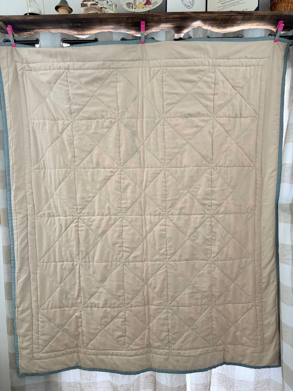 Handmade Quilt “Strip Search” Pattern Earthy Tones Lap Throw Blanket