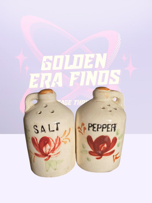 Hand-painted ceramic moonshine jug S&P shakers (1950’s)