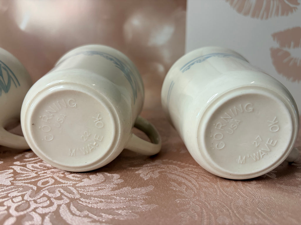 4- Corelle Blue Lily coffee mug made by Corning (80’s)