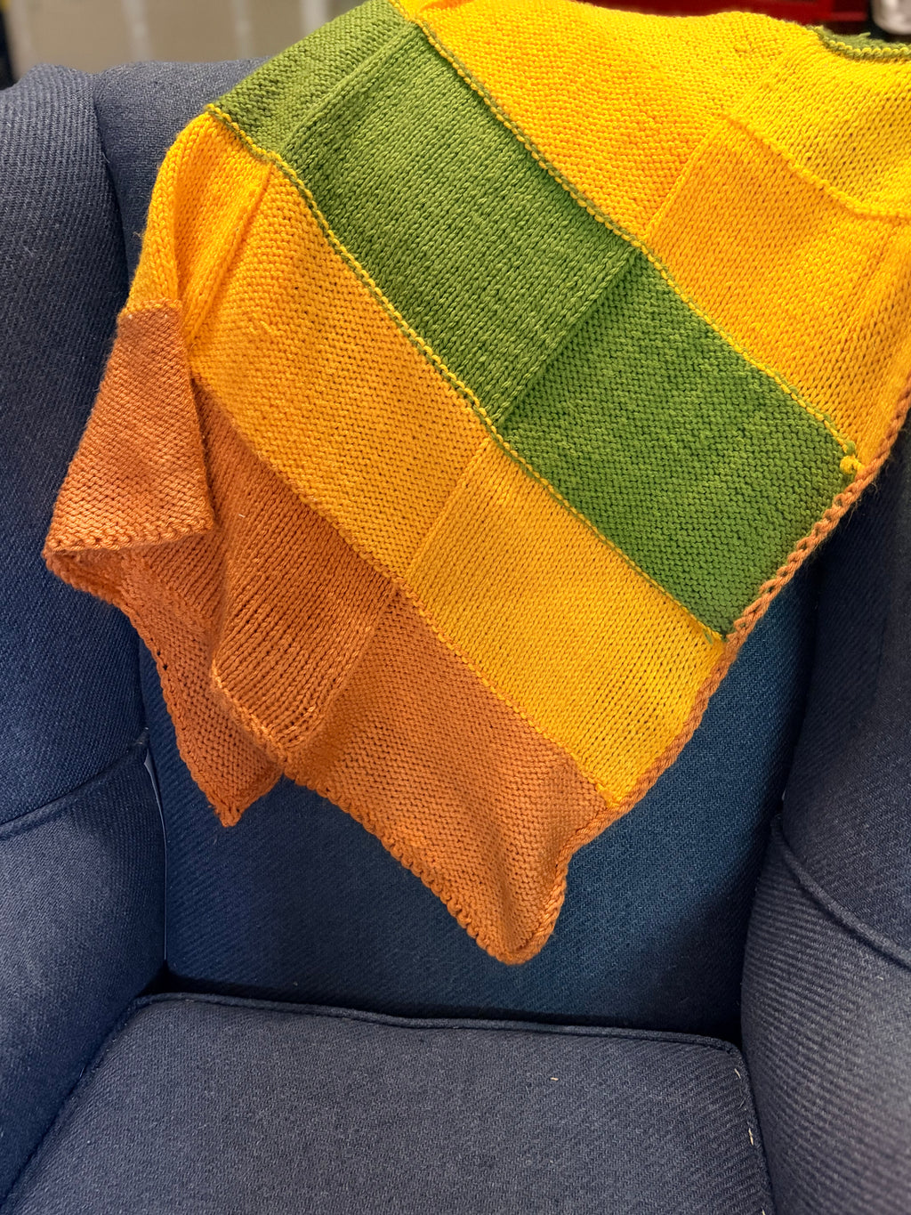 Handmade knit throw blanket