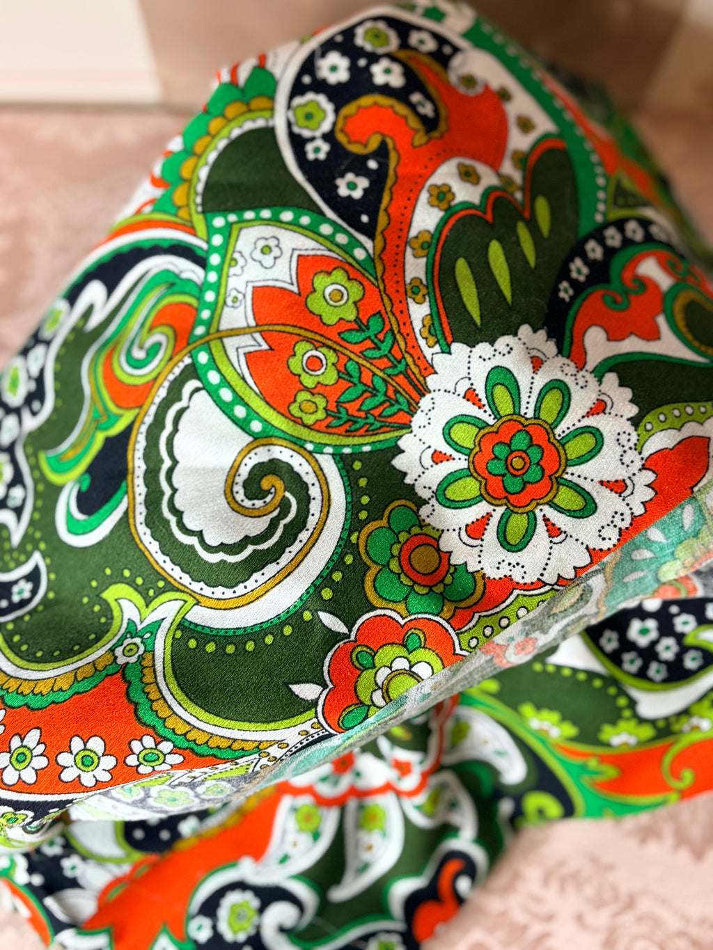 2 yards- psychedelic polyester blend fabric