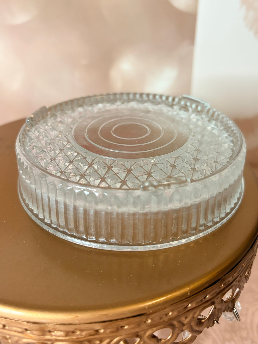 Avon crystal covered butter or cheese dish
