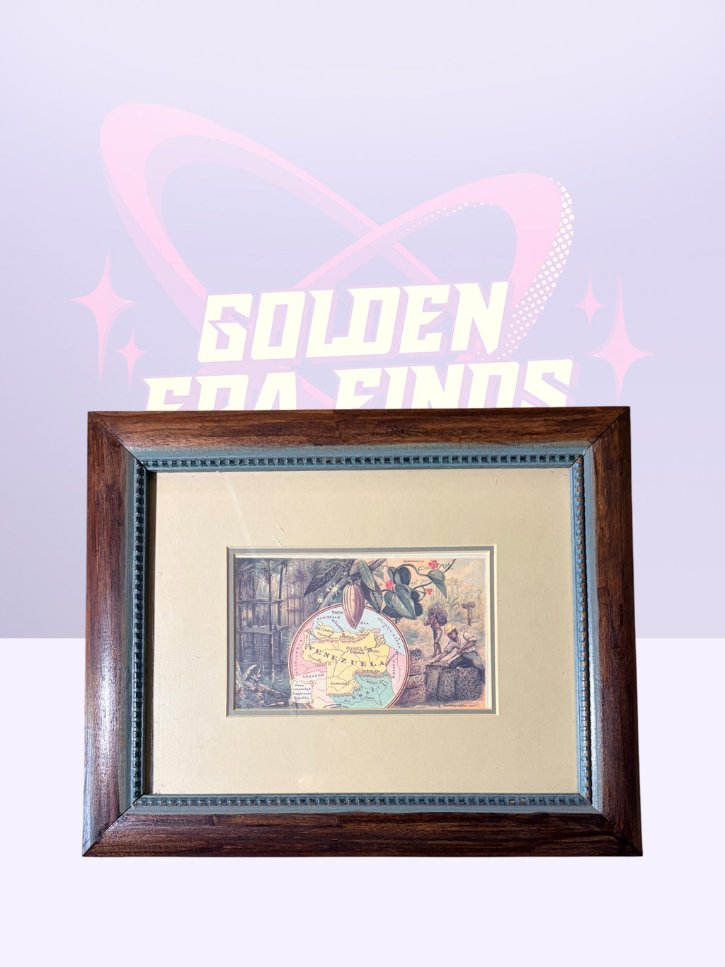 Framed 1889 coffee card reprint-Venezuela (1998)