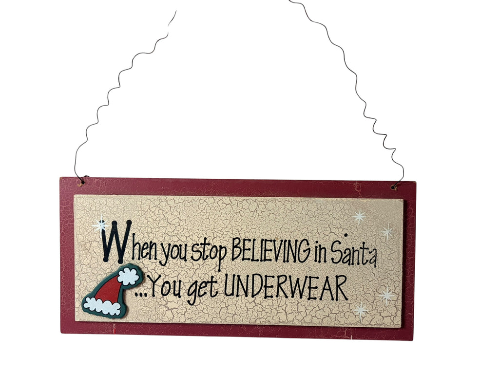 Humorous Christmas Wooden Wall Plaque - Holiday Home Decor Sign (y2k)