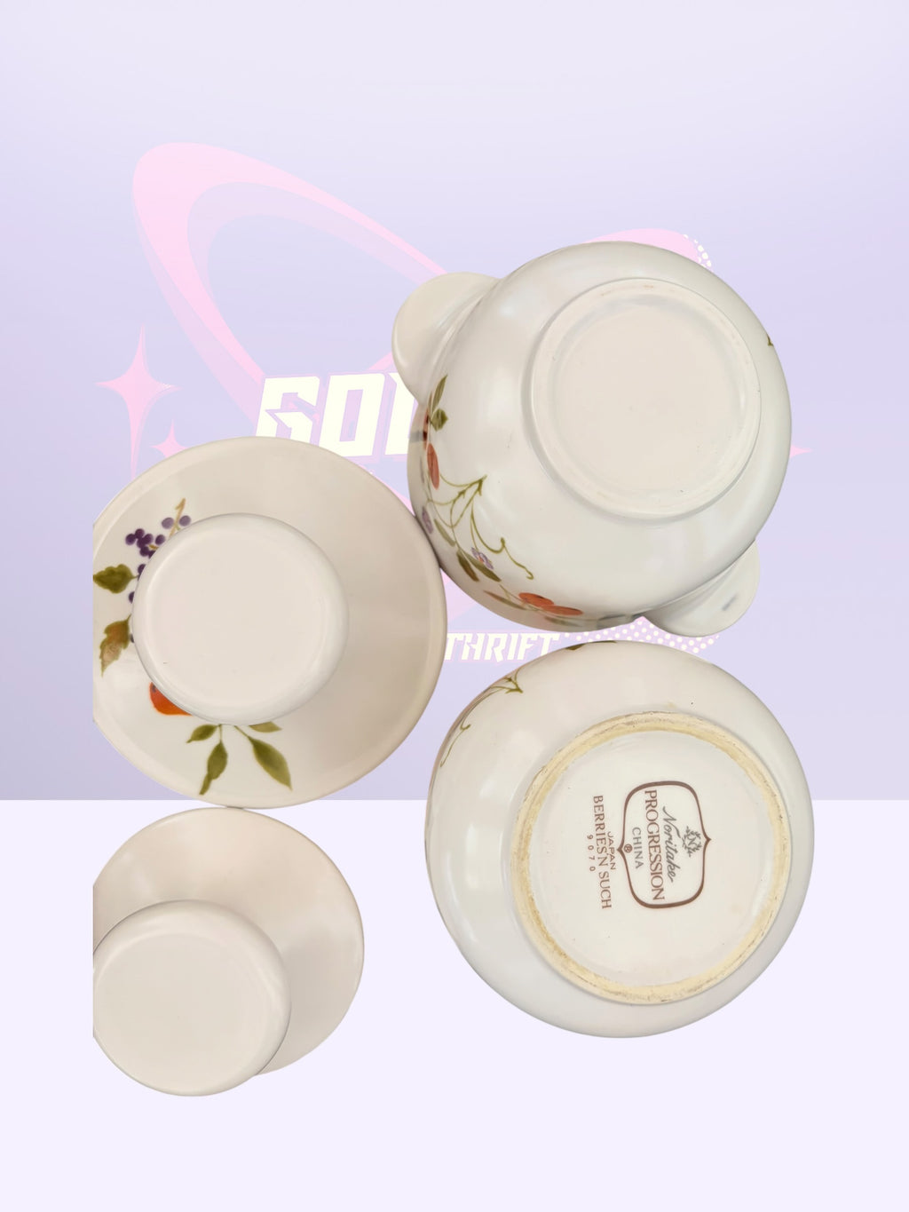 Noritake Progression China covered bowls "Berries 'n Such" (70’s)