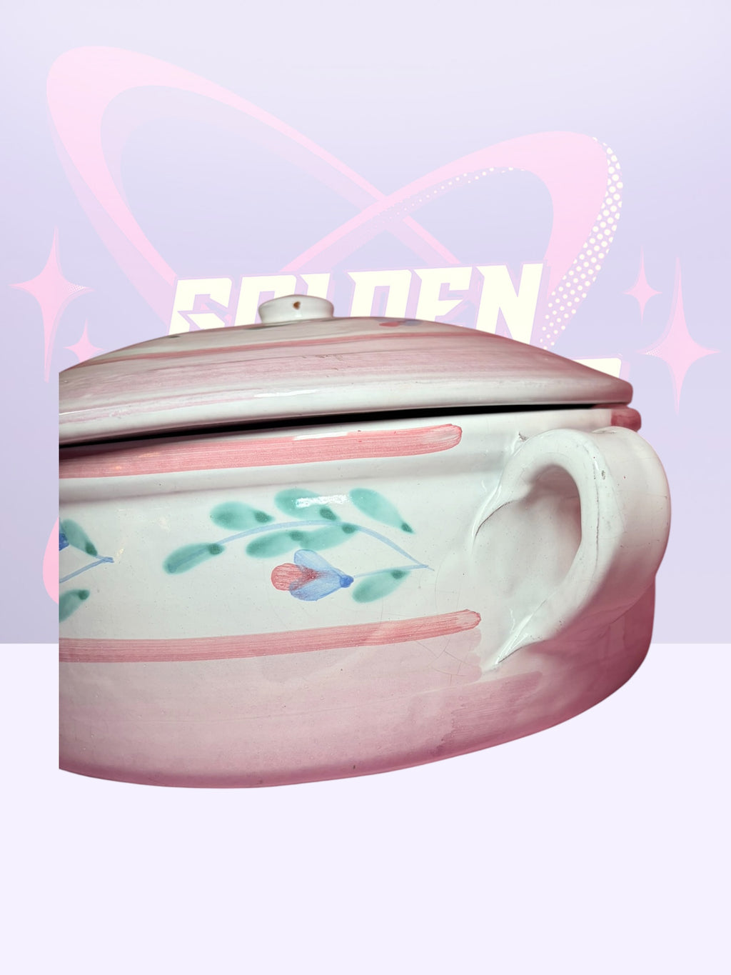 Caleca “Pink Garland” casserole dish 1.5 q (1980’s)