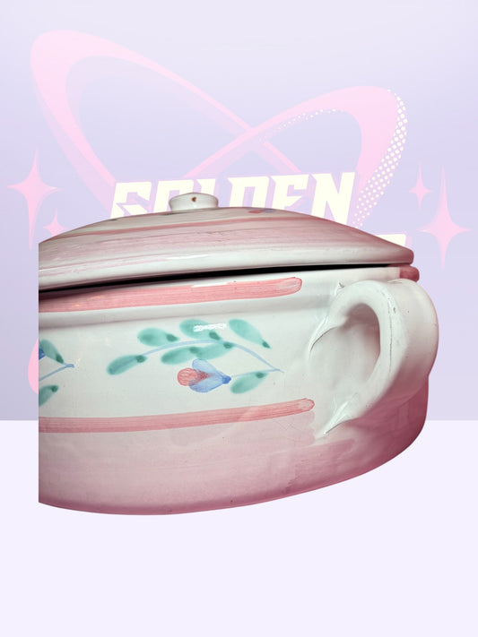 Caleca “Pink Garland” casserole dish 1.5 q (1980’s)