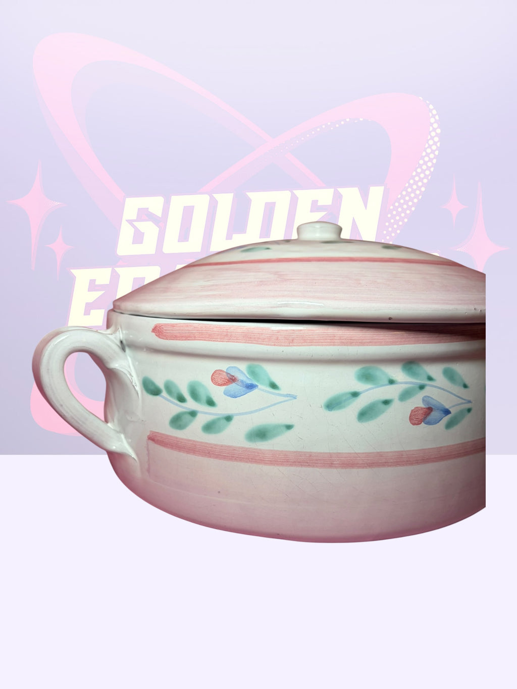Caleca “Pink Garland” casserole dish 1.5 q (1980’s)