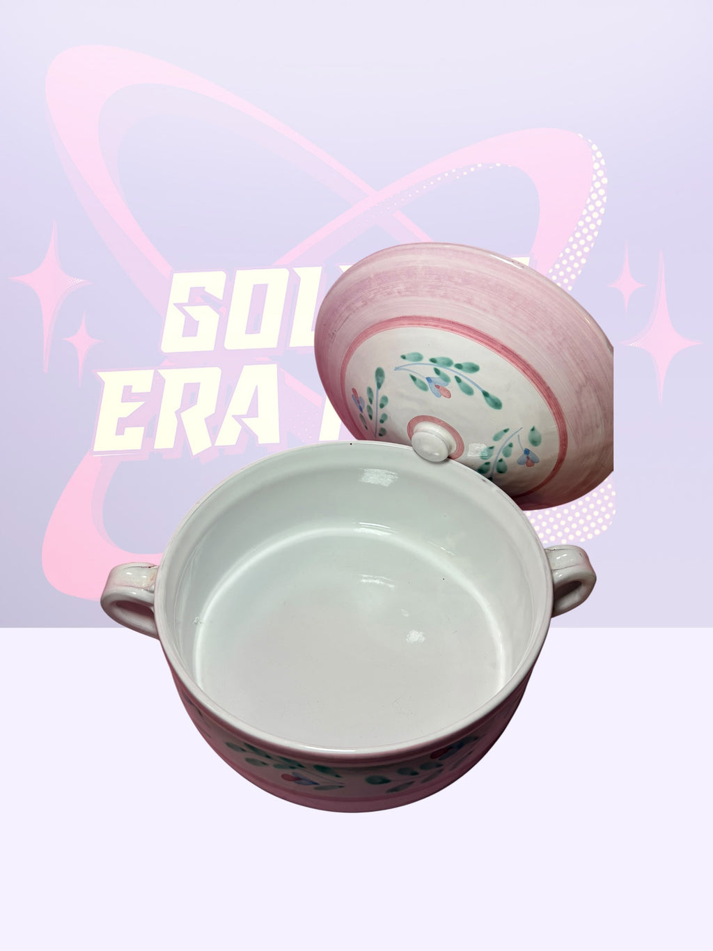 Caleca “Pink Garland” casserole dish 1.5 q (1980’s)