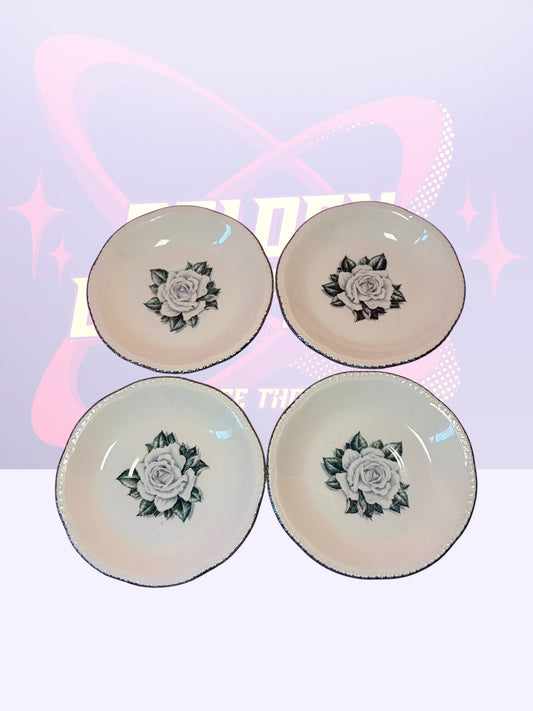Homer Laughlin "Windsor Rose" Oval Serving Platter w/four bread plates (1951)