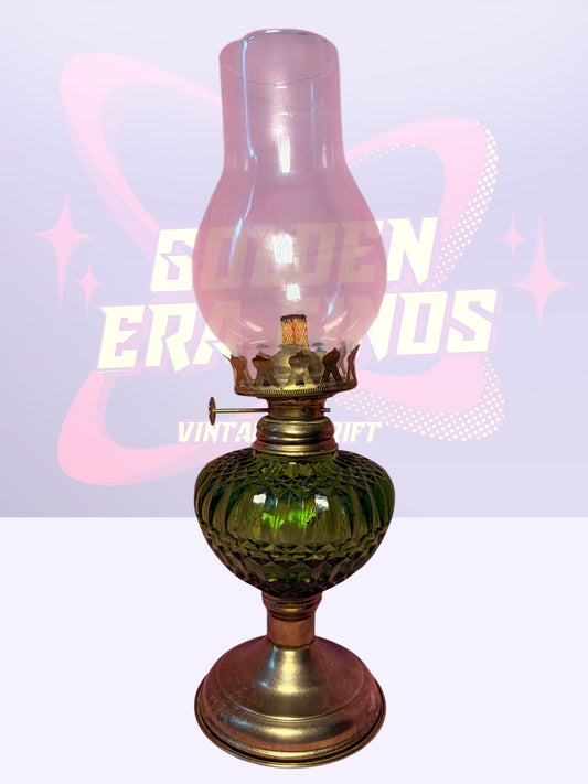 Green Glass oil lamp (1990’s)