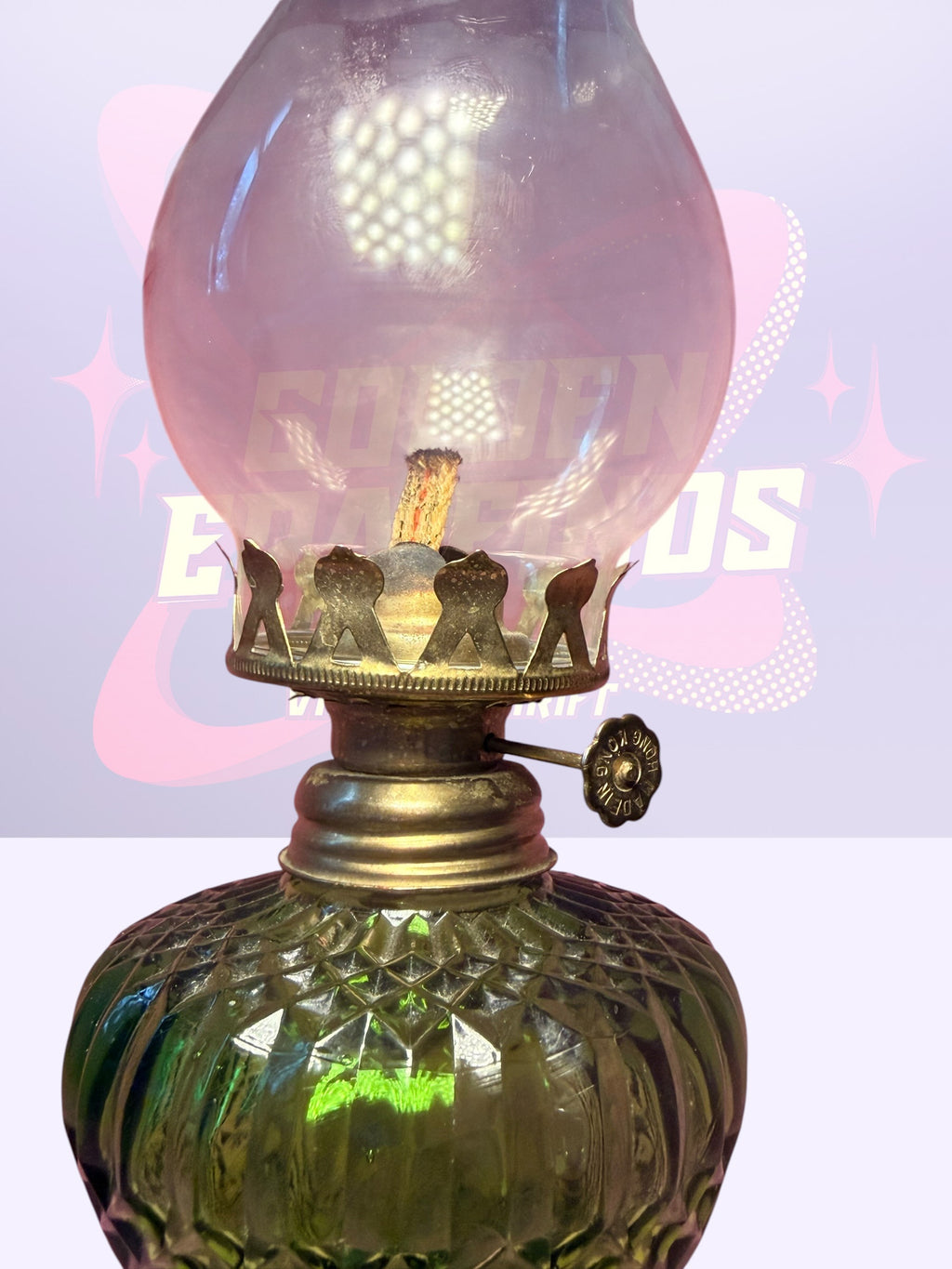 Green Glass oil lamp (1990’s)