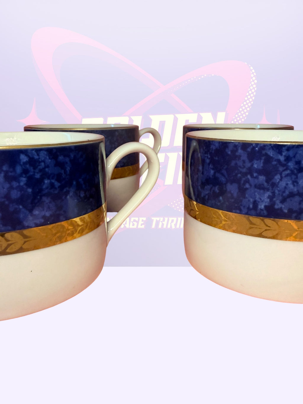 Coalport Athlone Blue cup set (1990’s)