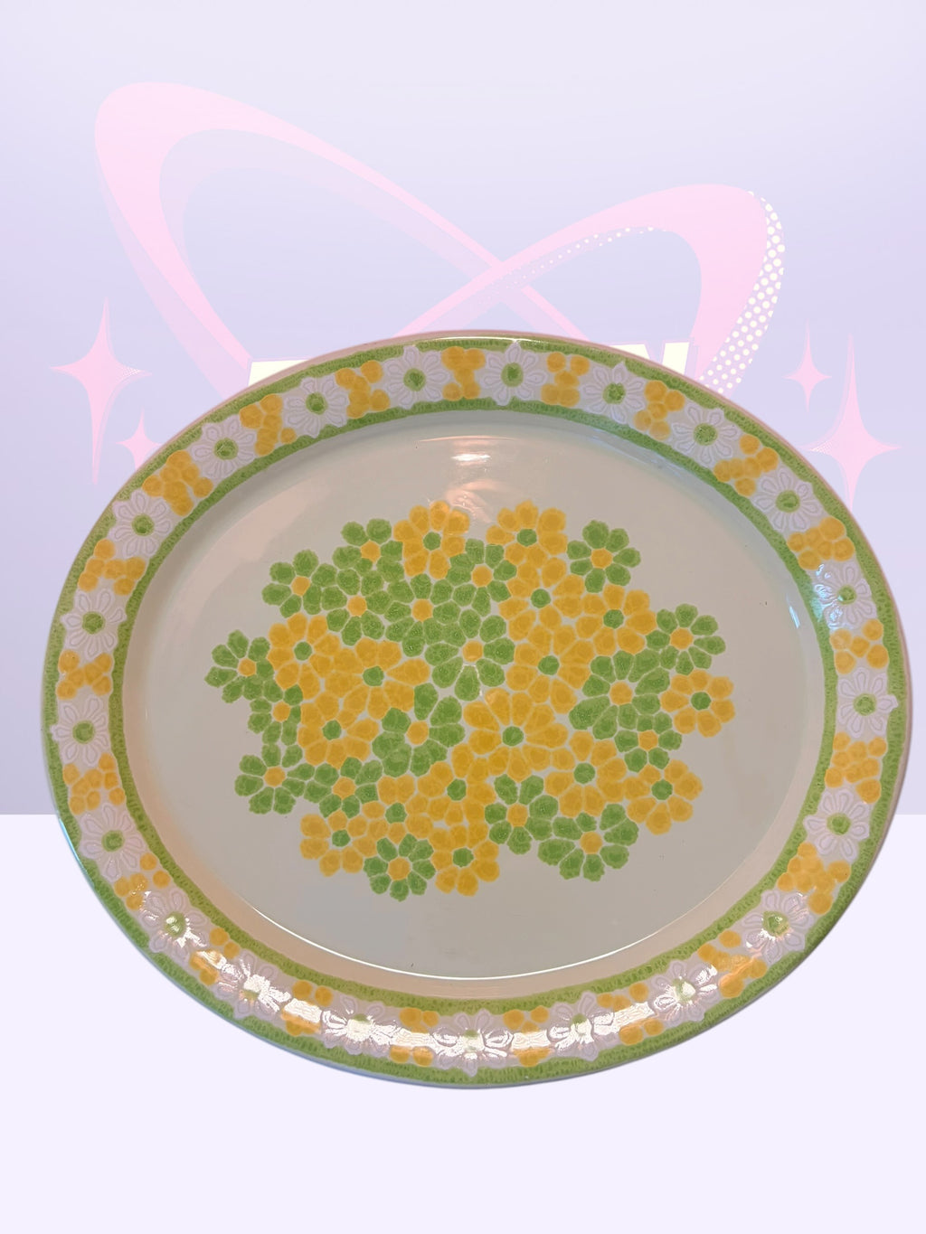 Franciscan Earthenware oval serving platter “Picnic Pattern” (1970’s)