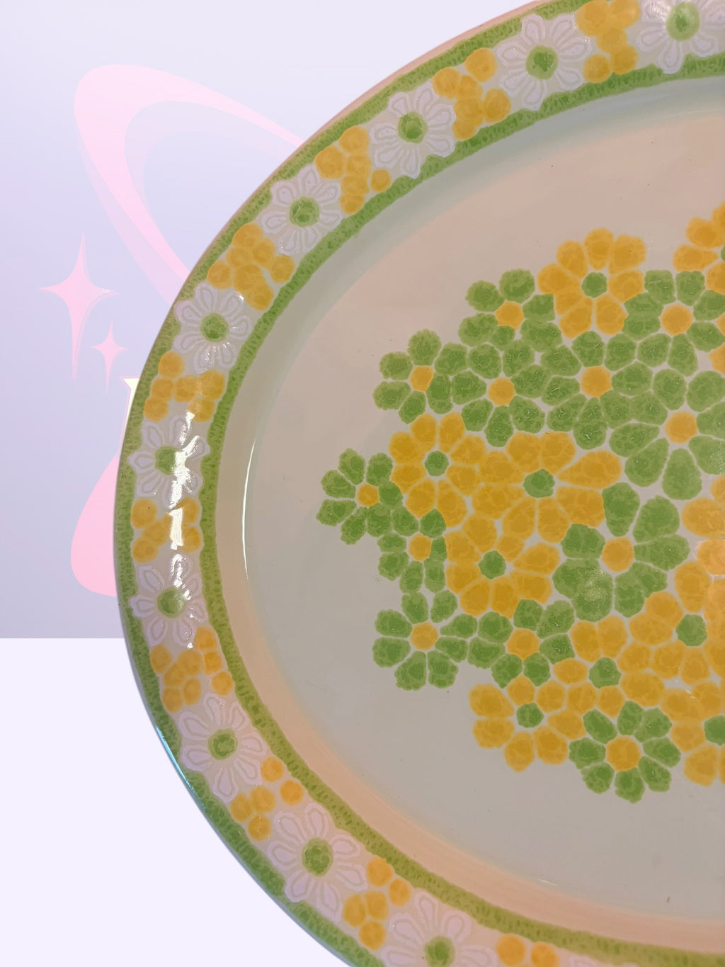 Franciscan Earthenware oval serving platter “Picnic Pattern” (1970’s)